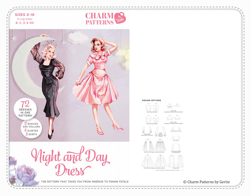 Charm Patterns by Gertie Night and Day Dress