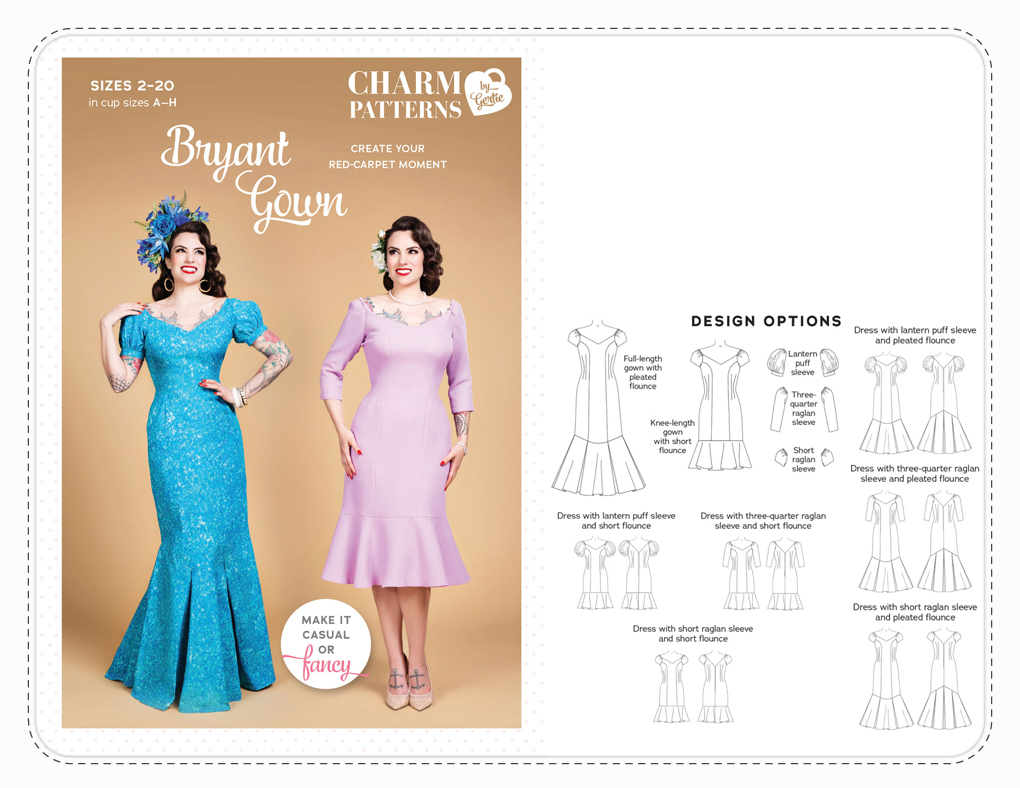 Charm Pattern Bryant Gown Vintage Kleid